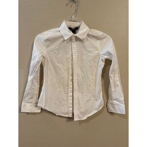 Polo Ralph Lauren Button Down Shirt Kids Size 10 White Good Long Sleeve Cotton